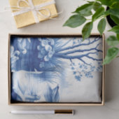 Blauwe Wilg Zwanen Meercscene Tissuepapier (Geschenk)