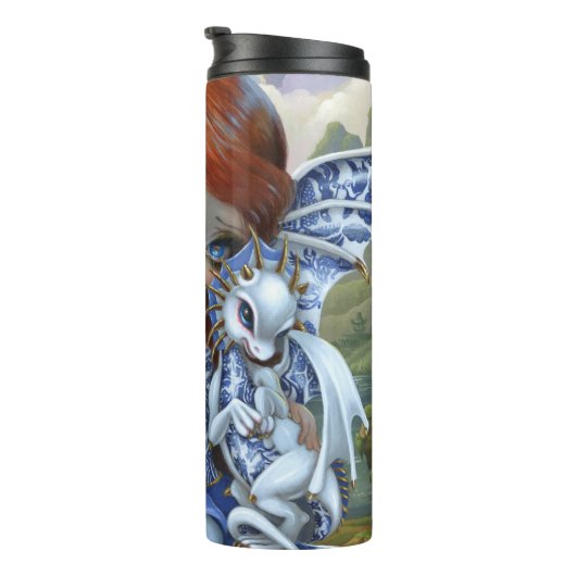 "Blauwe Wilgen Dragonlings" Thermosbeker (Geroteerd rechts)