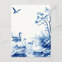 Blauwe Wilgen Zwanen Meer Scene