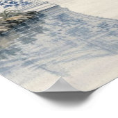 Blauwe Wilgenbrug Serene Tuin Poster (Hoek)
