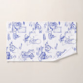 Blauwe Willow Kitty Kat Badkamer Toile Bad Handdoek (Handdoek)