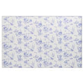 Blauwe Willow Kitty Kat Badkamer Toile Stof (Fat Quarter)