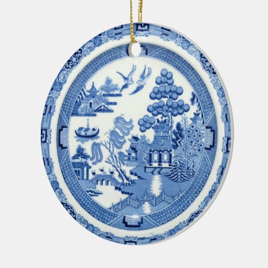 Blauwe Willow Round Ornament 2 Afbeeldingen (Links)