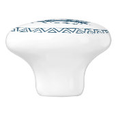 Blauwe wind zeilen nautische boot keramische knop (Zijkant)