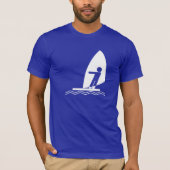 Blauwe windsurfen t-shirt (Voorkant)