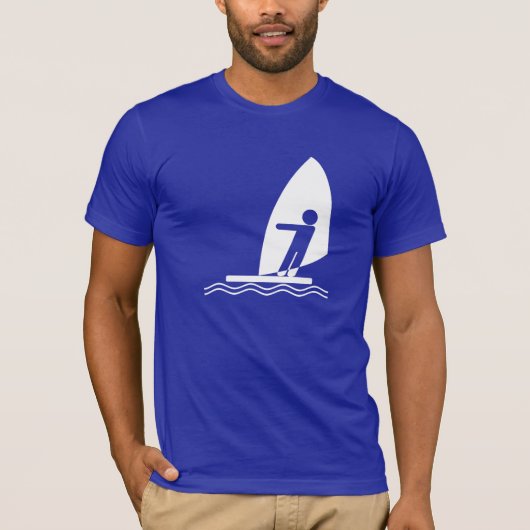 Blauwe windsurfen t-shirt (Voorkant)