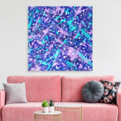 Blauwe winter Abstract Canvas Afdruk (Insitu (Woonkamer))