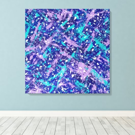 Blauwe winter Abstract Canvas Afdruk (Insitu (Houten vloer))
