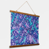 Blauwe winter Abstract Hangend Wandkleed (Gebogen)