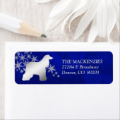 Blauwe Winter Afghaanse Hond Retouradres Etiket (Insitu)