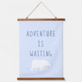 Blauwe Winter | Avontuur is het wachten op kinderk Hangend Wandkleed (Voorkant)