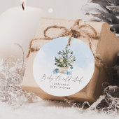 Blauwe winter Baby is koud buiten baby shower Bedankjes Labels