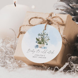 Blauwe winter Baby is koud buiten baby shower Bedankjes Labels