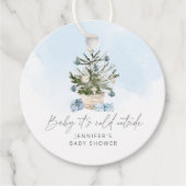 Blauwe winter Baby is koud buiten baby shower Bedankjes Labels (Voorkant)