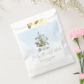 Blauwe winter baby is koud buiten baby shower bedankzakje (Gezegeld)