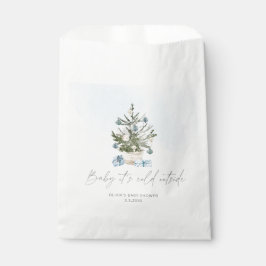 Blauwe winter baby is koud buiten baby shower bedankzakje