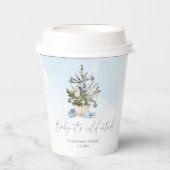 Blauwe winter baby is koud buiten baby shower papieren bekers (Voorkant)