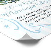 Blauwe Winter Baby Shower Hoe Groot is Mamma's Bui Poster (Hoek)