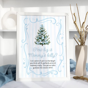Blauwe Winter Baby Shower Hoe Groot is Mamma's Bui Poster