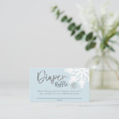 Blauwe Winter Baby Shower Luiers Raffel Ticket Informatiekaartje (Staand voorkant)