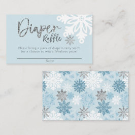Blauwe Winter Baby Shower Luiers Raffel Ticket Informatiekaartje