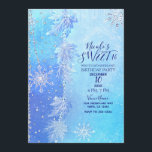 Blauwe Winter Bladeren & Sneeuwvlokken Sweet 16 Pa Kaart<br><div class="desc">Pas aan met om het even welke tekst.</div>
