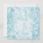 Blauwe Winter Bokeh bruiloft Kaart (Achterkant)