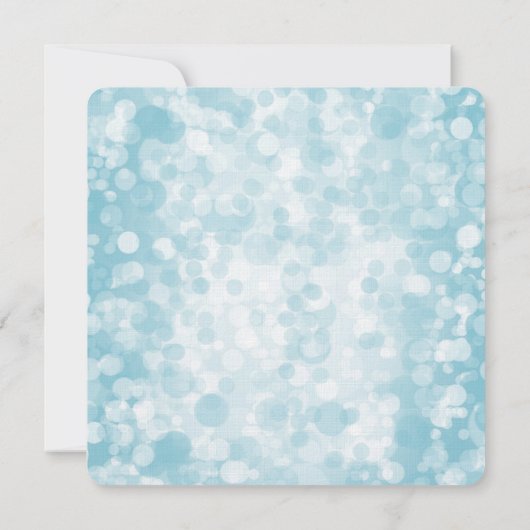 Blauwe Winter Bokeh bruiloft Kaart (Achterkant)