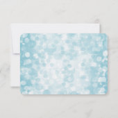 Blauwe Winter Bokeh bruiloft RSVP Kaartje (Achterkant)