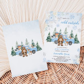 Blauwe Winter Bos Baby Shower Kaart