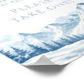 Blauwe Winter Bruiloft Feest Favor Poster (Hoek)