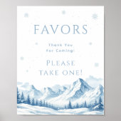 Blauwe Winter Bruiloft Feest Favor Poster (Voorkant)