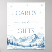 Blauwe Winter Bruiloft Uitnodigingskaarten en Cade Poster (Voorkant)