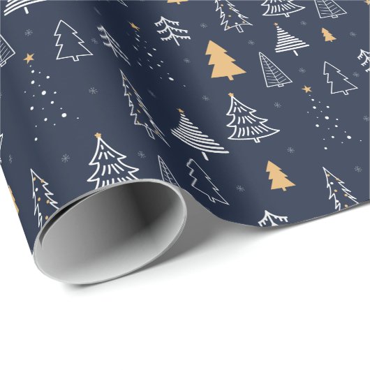 Blauwe winter cadeaupapier (Rol Hoek)