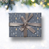 Blauwe winter cadeaupapier