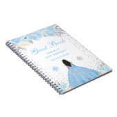 Blauwe Winter Donkere Huid Prinses Verjaardagsfees Notitieboek (Rechterzijde)