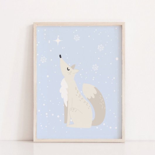Blauwe Winter | Fox Arctic Dierenkwekerij Decor Poster