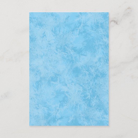 Blauwe Winter Frost Bruiloft Behuizing Kaart (Achterkant)