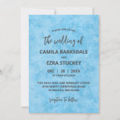 Blauwe Winter Frost bruiloft uitnodiging (Voorkant)