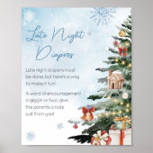Blauwe winter Het is koud buiten Late Night Luiers Poster (Voorkant)