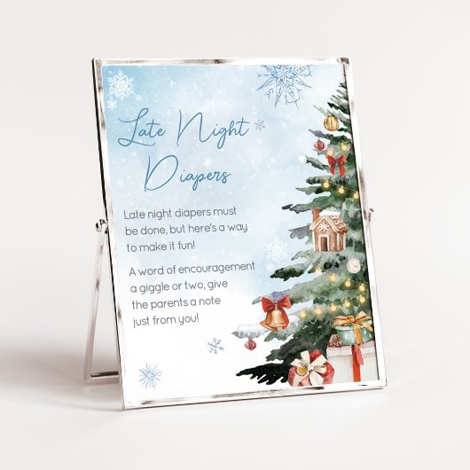 Blauwe winter Het is koud buiten Late Night Luiers Poster