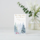 Blauwe winter: hoeveel snoepjes denk je? informatiekaartje (Staand voorkant)