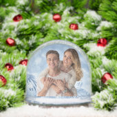 Blauwe Winter in wonderland Kerstpaar foto Sneeuwbol (Kerstmis)
