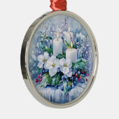 Blauwe Winter Kerst Ornament (Rechts)