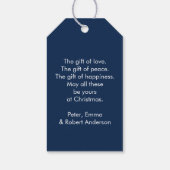Blauwe Winter Kerstcadeau Labels Cadeaulabel (Achterkant)
