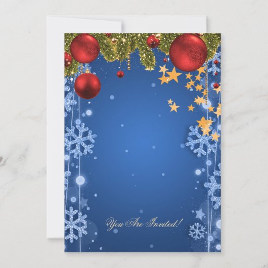 Blauwe winter kerstfeestdag kaart (Achterkant)
