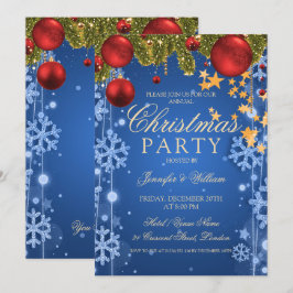 Blauwe winter kerstfeestdag kaart