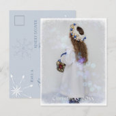 Blauwe Winter Kerstkaart Briefkaart (Voorkant / Achterkant)