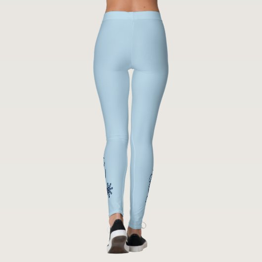 Blauwe Winter Laat het sneeuwen Leggings (Achterkant)