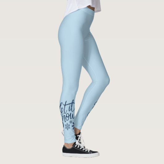 Blauwe Winter Laat het sneeuwen Leggings (Rechts)